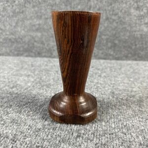 Vintage Handcrafted Wooden‎ Bud Vase Small Brown Trumpet Table Decor